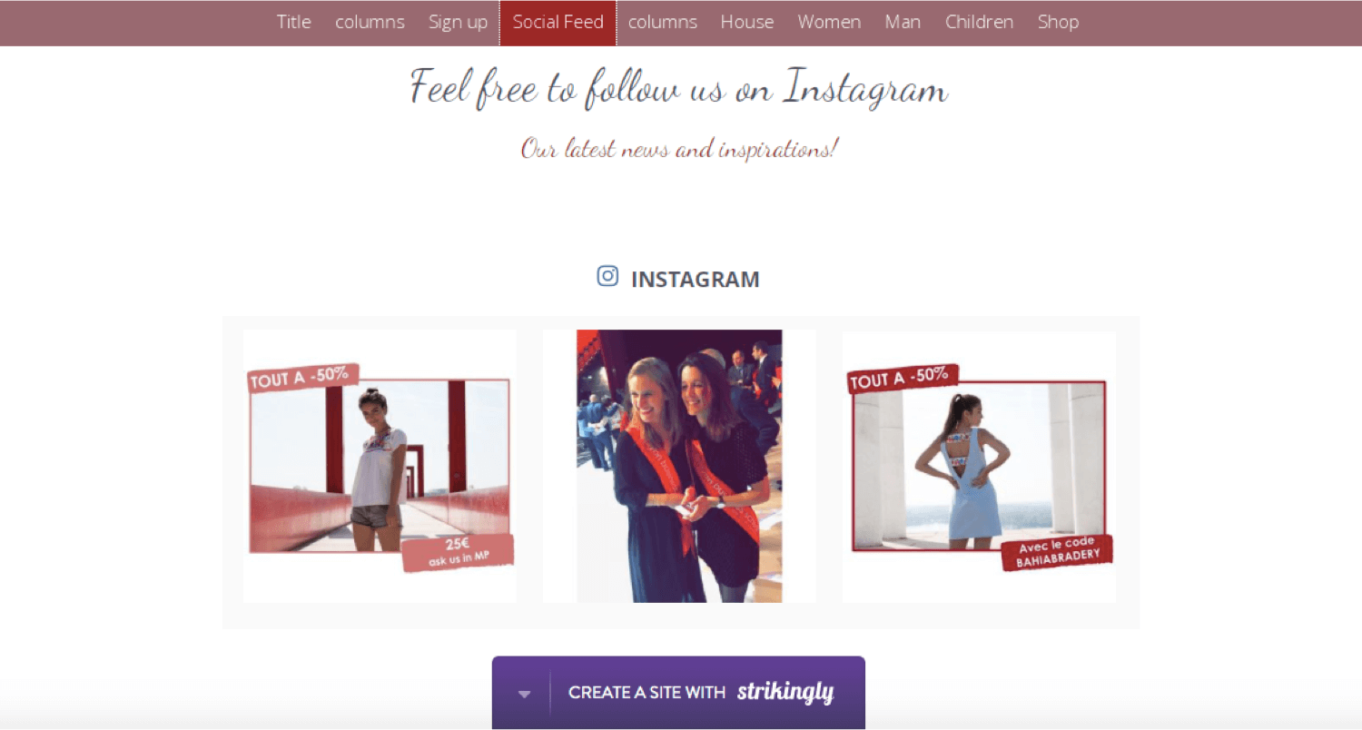 Instagram feed of a clothing line business Instagram feed of a clothing line business